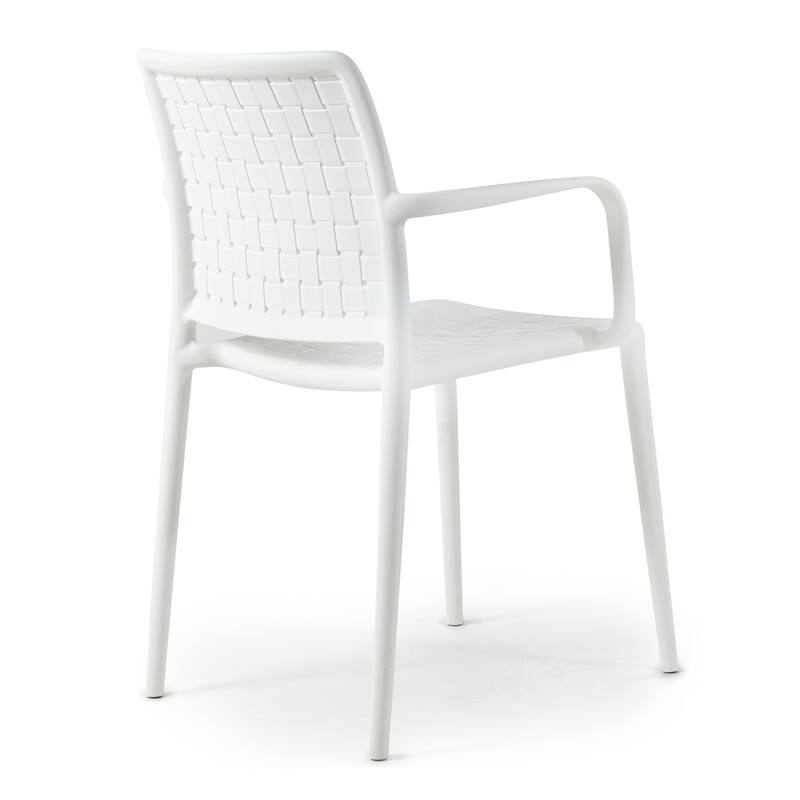 WRGHOME Modern Stacking Patio Dining Armchair Indoor/Outdoor (Set of 2) - 33.15'' H X 22.44'' W X 21.65'' D