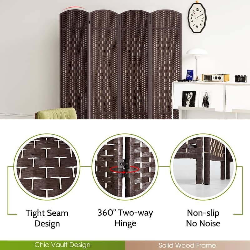4 Panel Room Divider, Folding Screen, Flexible Panel & Easy To Storage