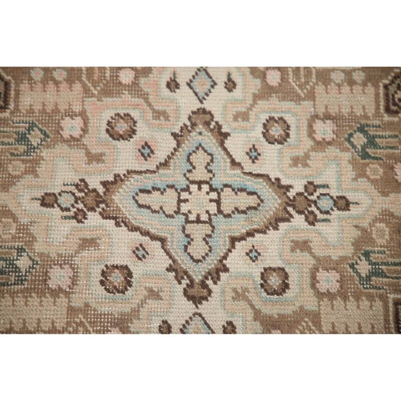 Hand Knotted Oriental 100% Wool Carpet Traditional Medallion Pink Tabriz Area Rug - 9' 4'' X 6' 4''