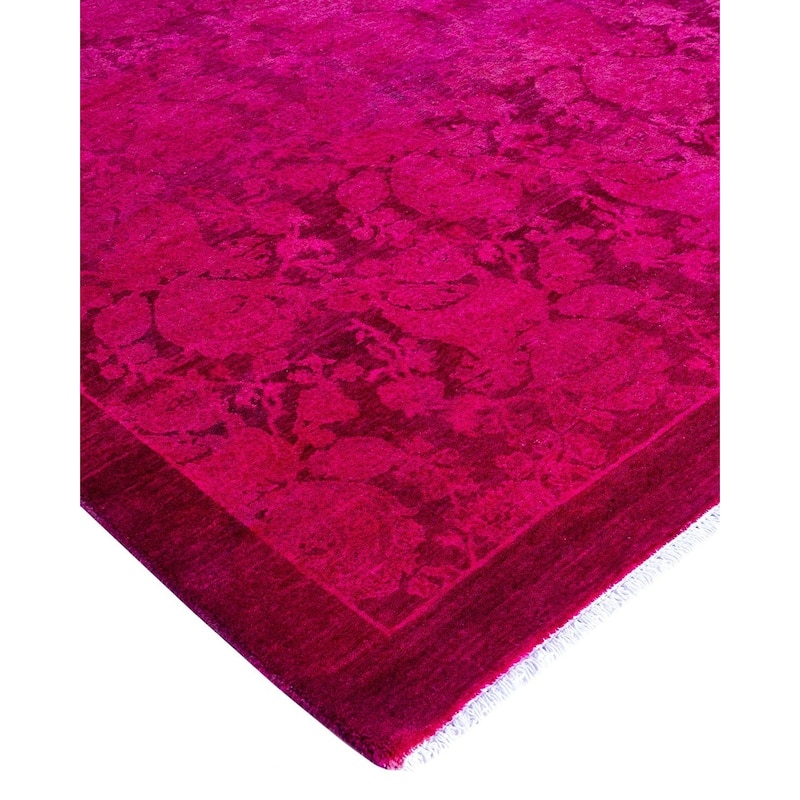 Overdyed, One-of-a-Kind Hand-Knotted Area Rug - Pink - 9' 2" x 12' 2"