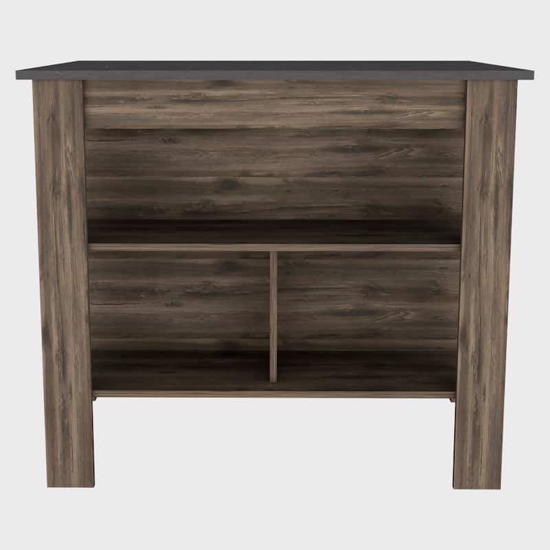 Kitchen Island with Four Legs, Three Shelves