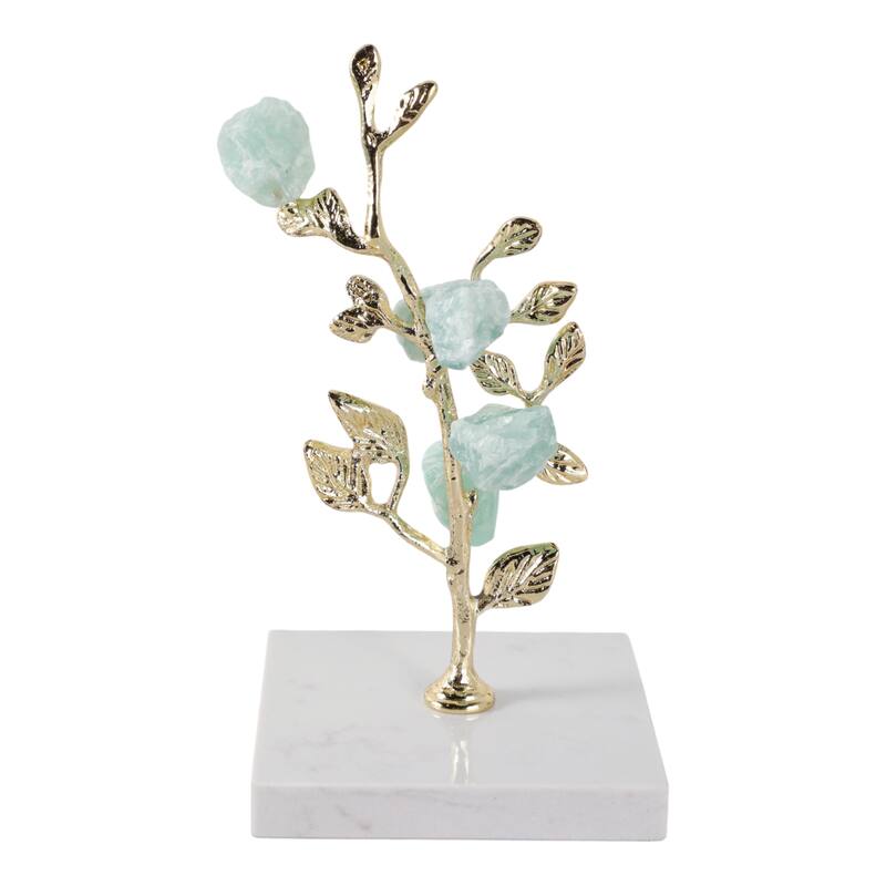 Metal Tree Sculpture on Marble Base Charming Living Room, Office, Home Decor
