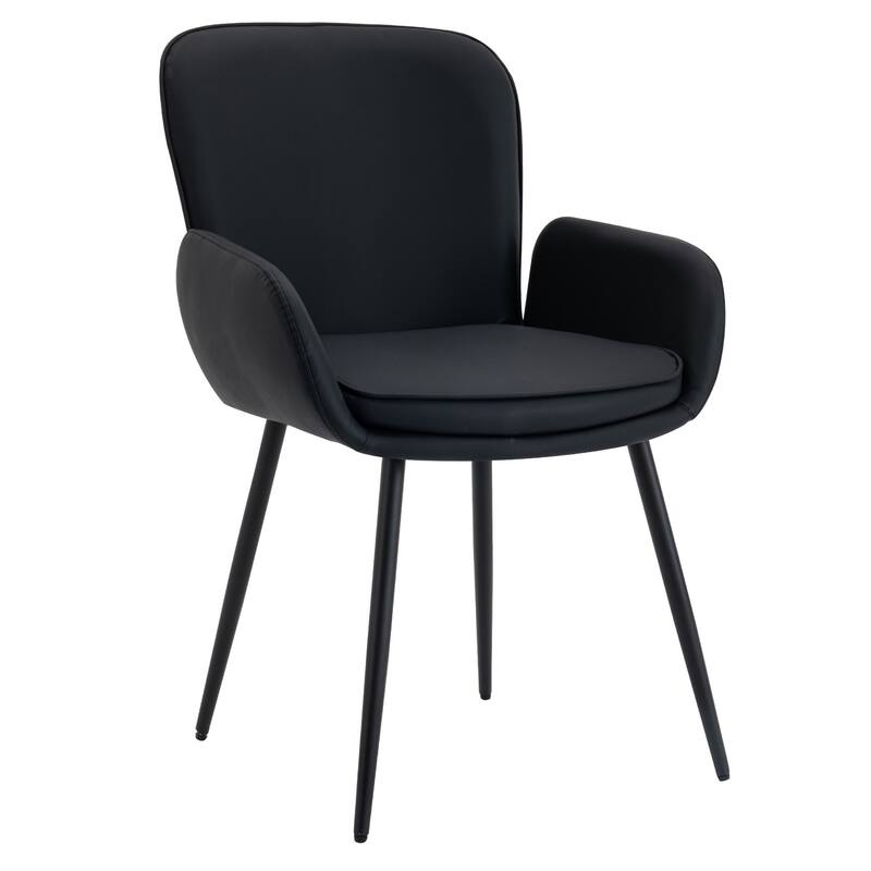 Set of 2 Cat-Scratch Resistant Dining Chairs with Gold Metal Legs