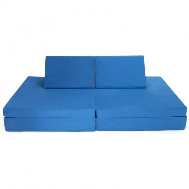 4-Piece Convertible Kids Couch Set with 2 Folding Mats - 66" x 33" x 5.5" (L x W x H)