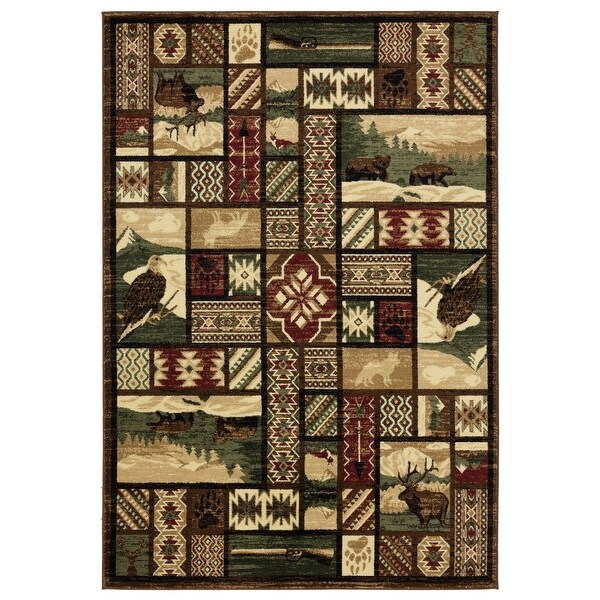 Shop Wild Life Collection Brown Cream Area Rug Overstock 31268136