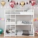 preview thumbnail 2 of 24, Full XL over Twin XL over Queen Size Triple Bunk Bed with Ladder,Unique Curved Metal Frame In A Black Finish,White