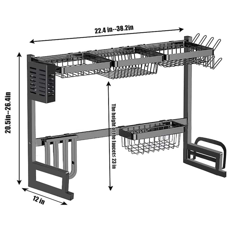 Adjustable Stainless Steel Over Sink Dish Drying Rack