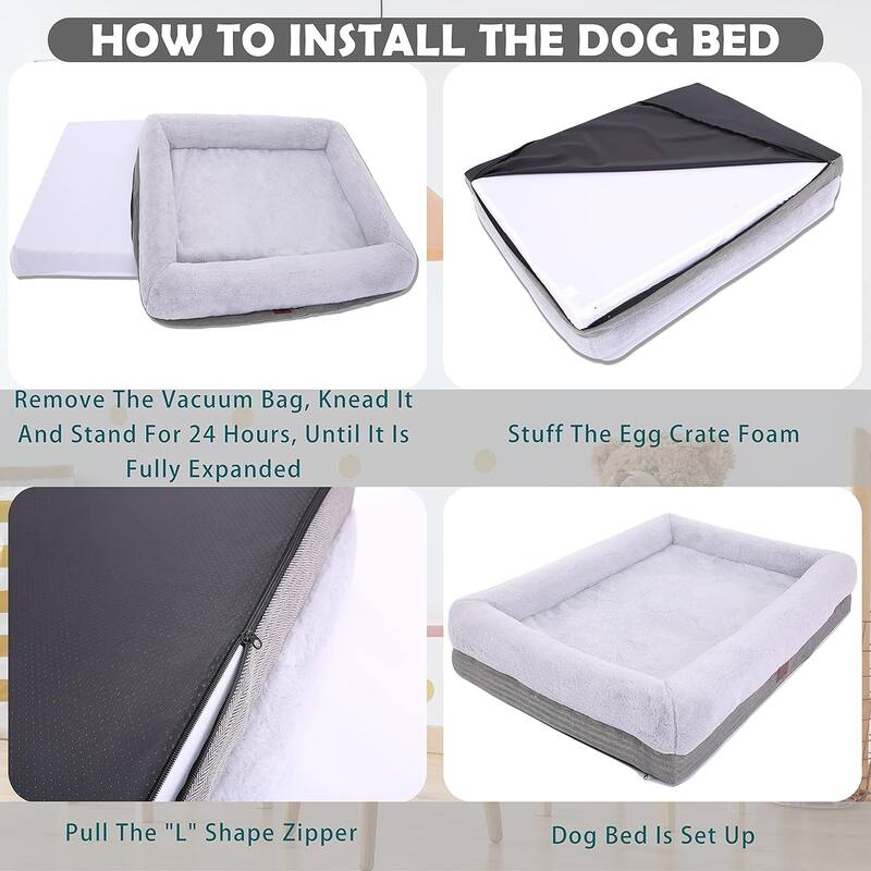 31'' Orthopedic Dog Bed for Medium Size Dogs, Waterproof Dog Bed