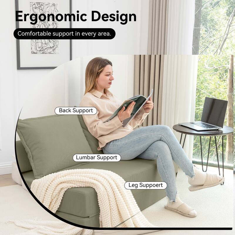 Twin Foldable Sleeper Chair Bed, 5-Second Bed for Dorm Living Room