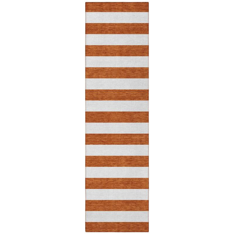 Elri Stripe Weather Resistant Blended Style Outdoor Rug