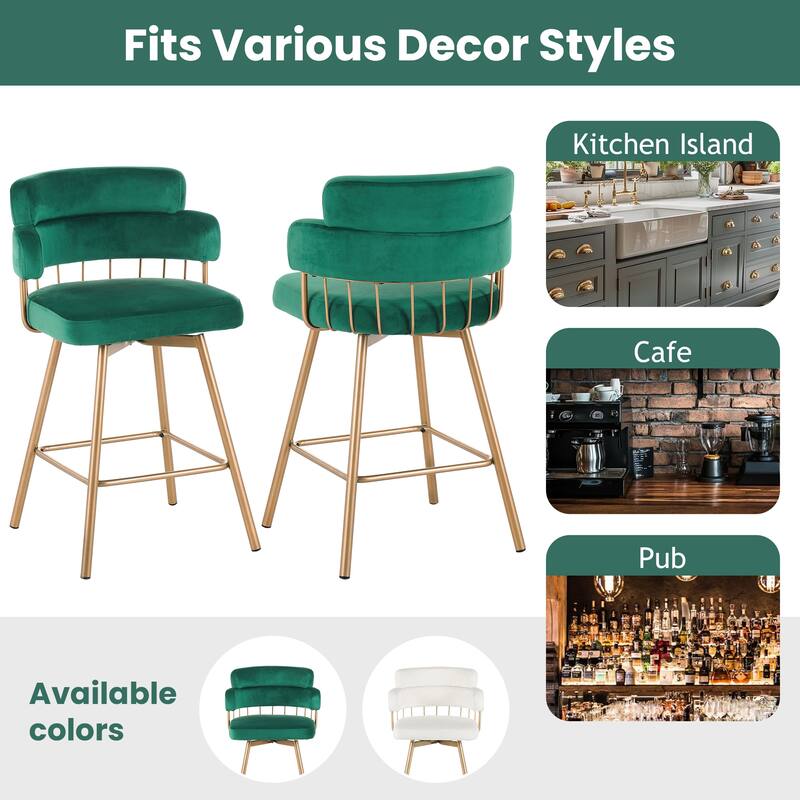 26" Counter Height Bar Stools Set Of 2