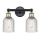 preview thumbnail 1 of 3, Innovations Lighting Edison - Bridal Veil - 2 Light 14" Bath Vanity Light Clear/Black Antique Brass