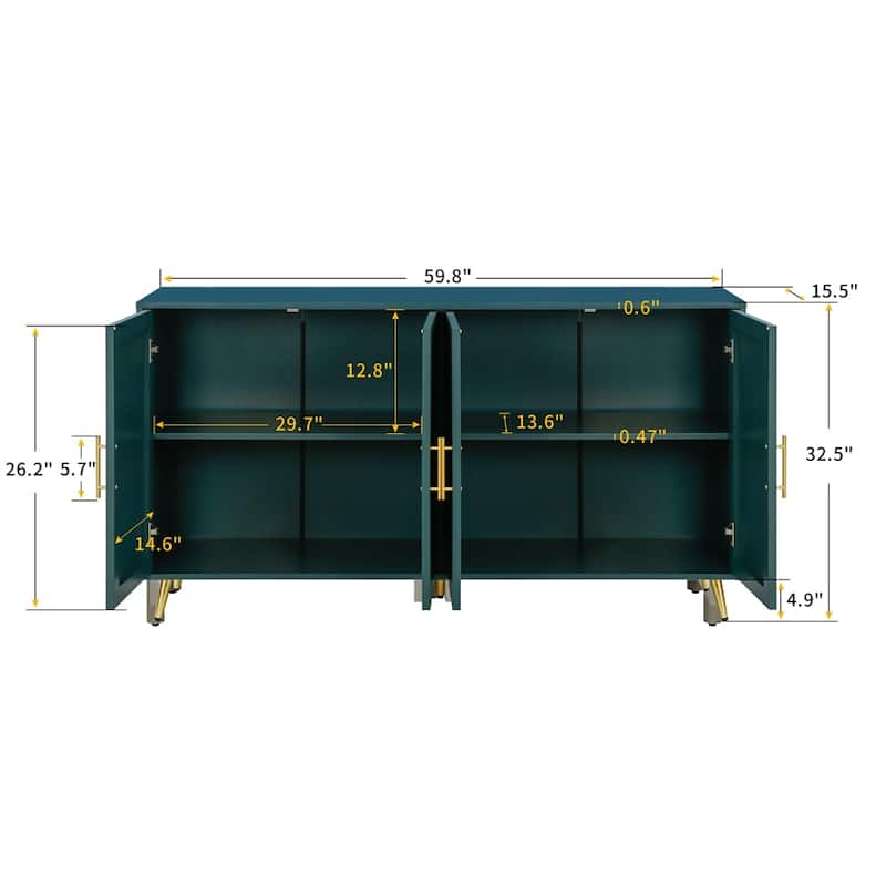 Sideboard Storage Cabinet & Adjustable Shelves for Living Room Bedroom