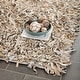 preview thumbnail 78 of 136, SAFAVIEH Handmade Leather Shag Carlijn Modern Decorative Rug 2'3" x 4' - White/Brown - Rectangle