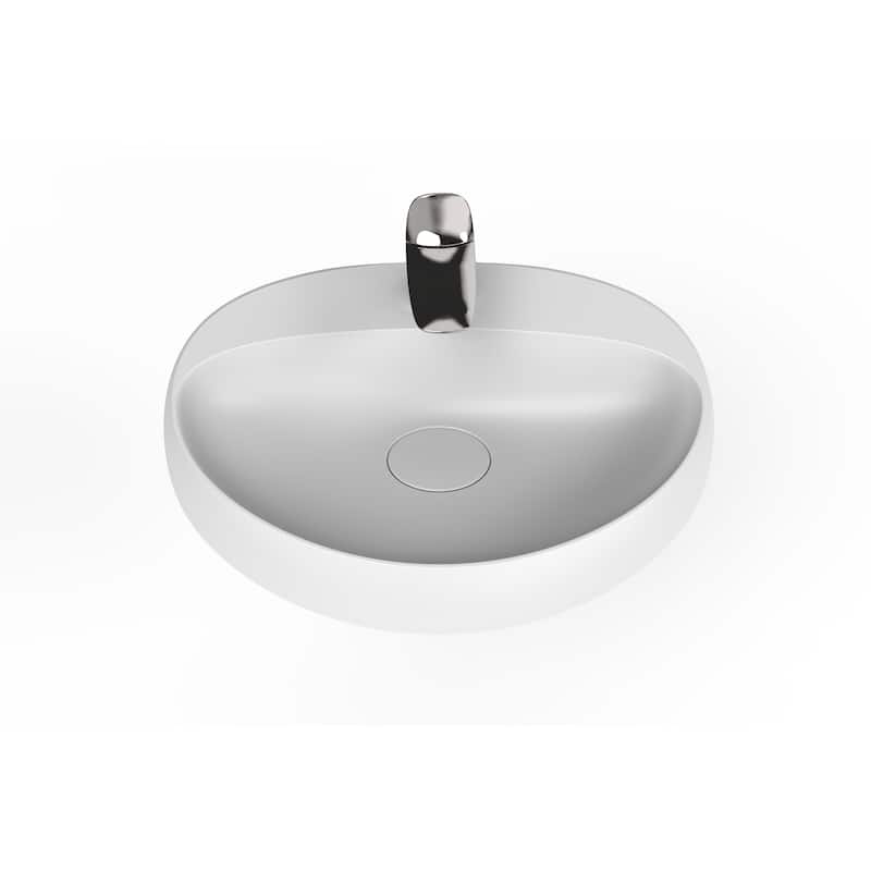 Rosaria 24" Matte White Porcelain Wall Mounted Bathroom Sink