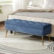 preview thumbnail 40 of 137, HULALA HOME Neptunus Modern 45.5" W Velvet Bedroom Storage Bench for End of Bed with Nailhead Trim Slate BLue