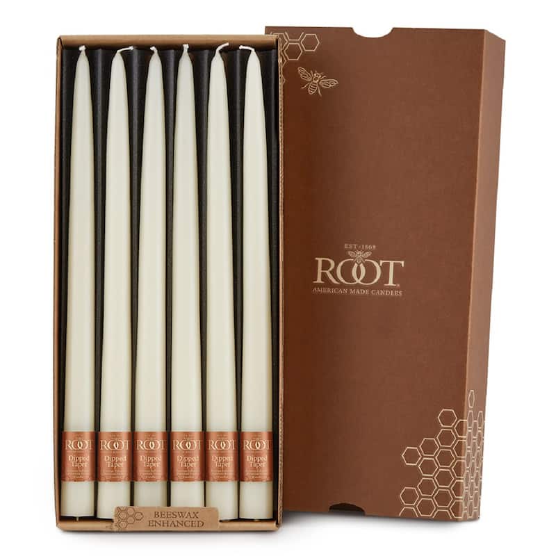 ROOT Hand Dipped Taper Candles - 12 Ct - Ivory - 12 X .88