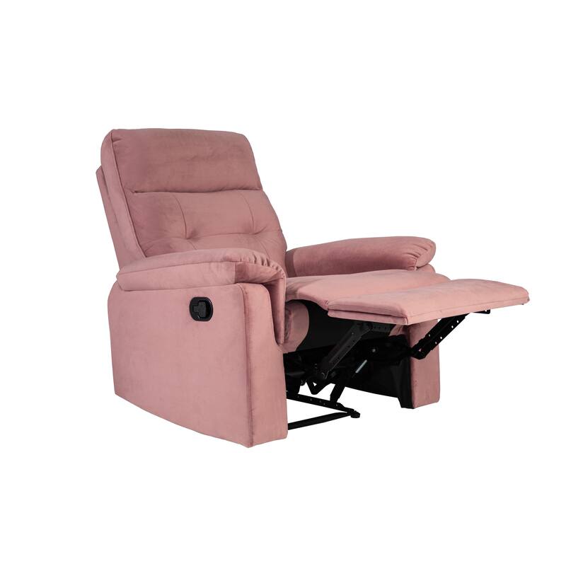 Comfortable Single Recliner with Manual Handle and Velvet Upholstery for Ultimate Relaxation