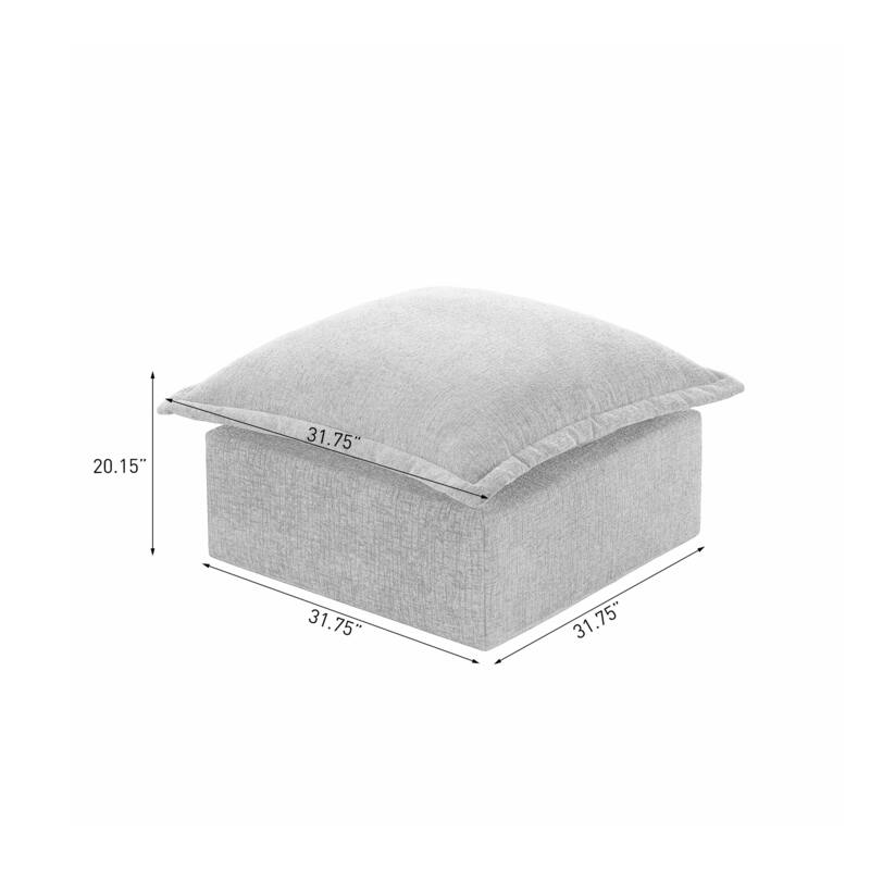 Comfy Cloud Chenille Upholstered Modular Sectional Ottoman