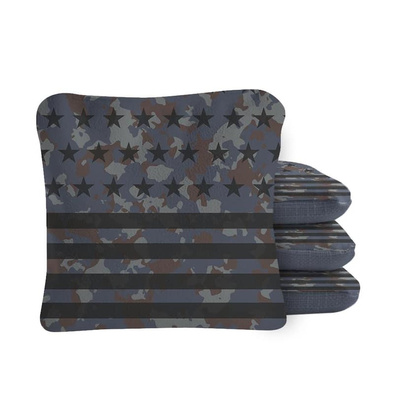 American Flag Camouflage Navy Dual Sided Cornhole Bags