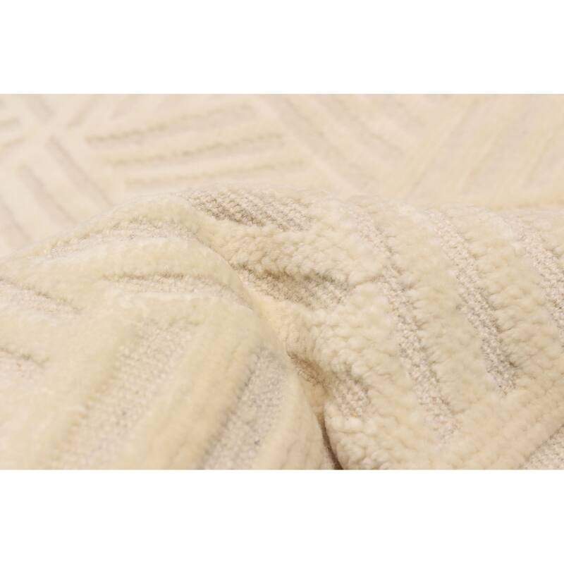 ECARPETGALLERY Hand-knotted Tangier Cream Wool Rug - 7'10 x 9'10