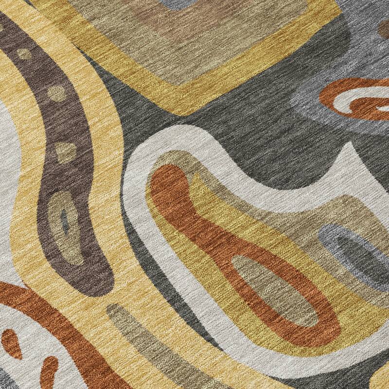 Machine Washable Indoor/ Outdoor Modern Picasy Chantille Rug