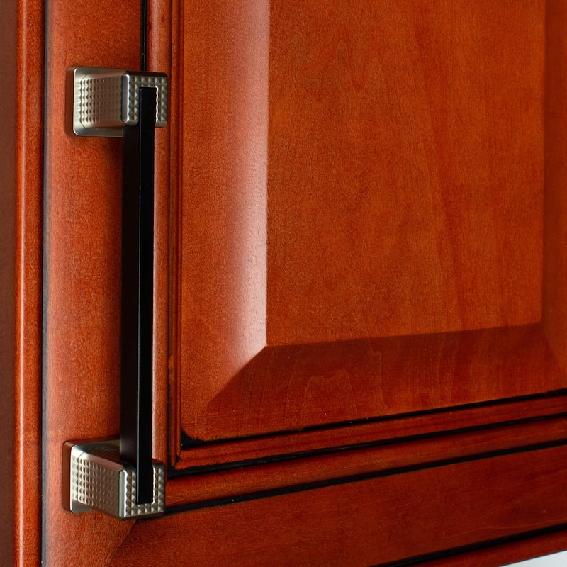 5 in. Center Modern Flat Embossed Matte Black Cabinet Pulls (10-Pack)