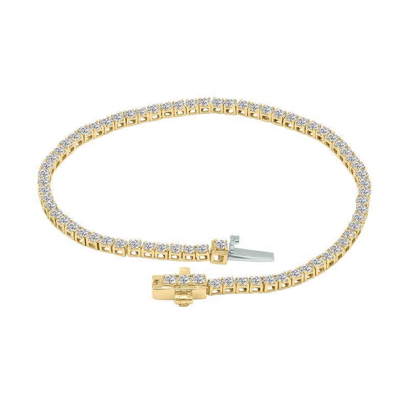 Marquee 4 Carat TW Lab Grown Diamond Tennis Bracelet in 14K Yellow Gold