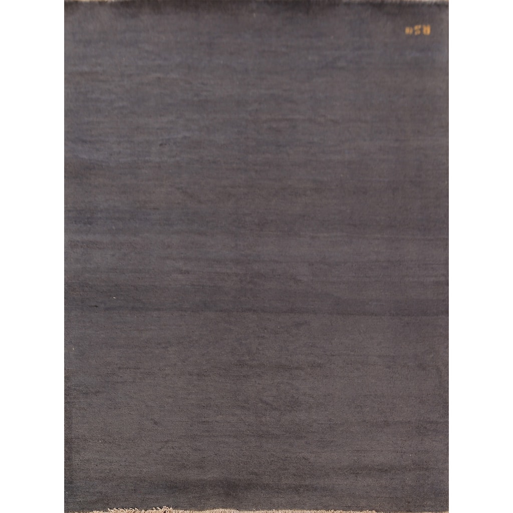 Gray Blue Modern Gabbeh Oriental Rug Handmade Wool Carpet - 5'1" x 6'6"