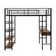 preview thumbnail 8 of 19, Twin/Full Size Metal Loft Bed with Bulit-in Desk and 2 Storage Drawers, Heavy Duty Loft Bedframe with 4-Tier Storage Shelves