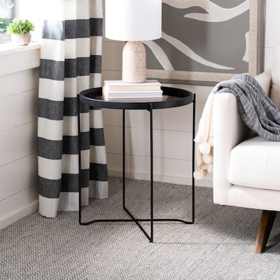 SAFAVIEH Ludie Small Round Tray Top Accent Table - 20Wx20Dx24H