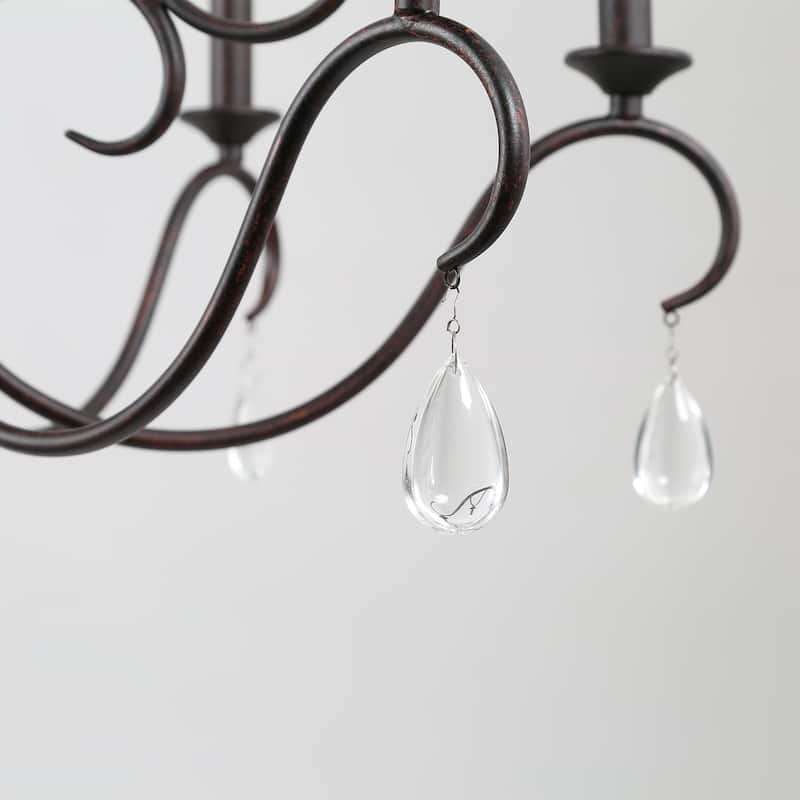 Farmhouse 6-Light French Country Chandelier Crystal Transitional Lights for Dining Room
