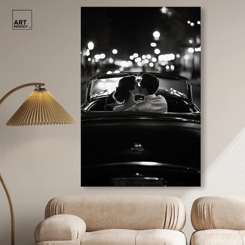 Kiss Me in the Moonlight II Canvas by Art Remedy, Gallery Wrapped