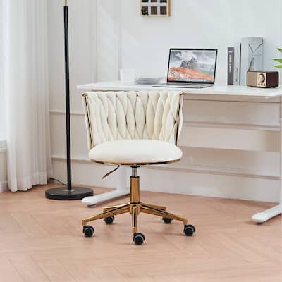 Office Desk Chair, Upholstered Home Office Desk Chairs with Adjustable Swivel Wheels, Ergonomic