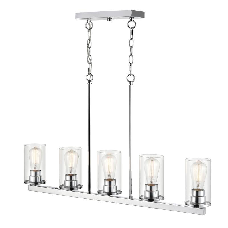 Millennium Lighting Verlana 5 Light Pendant Fixture in Multiple Finishes with Clear Glass Shades