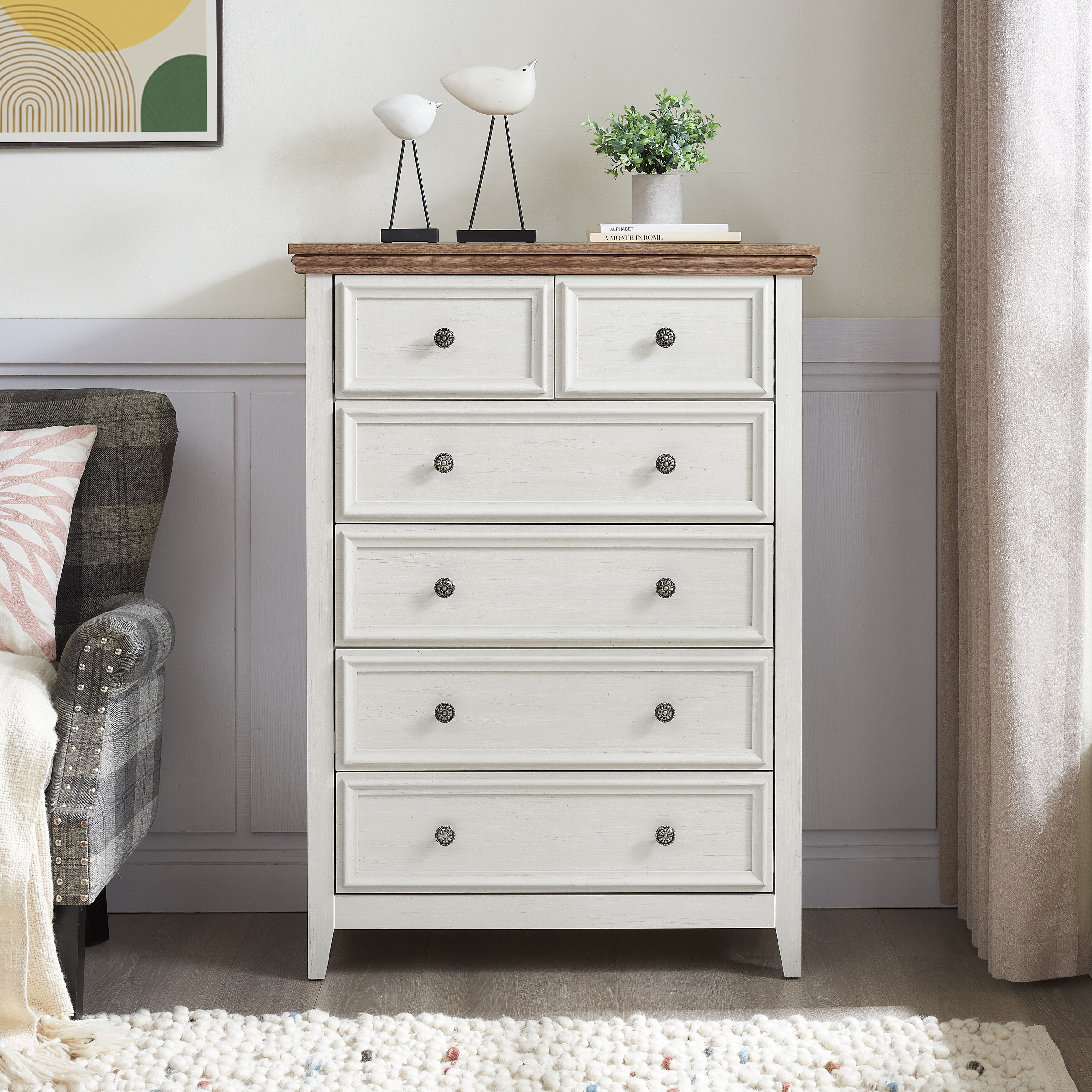 Beige 6-drawer Vertical Chest Dressers - Bed Bath & Beyond
