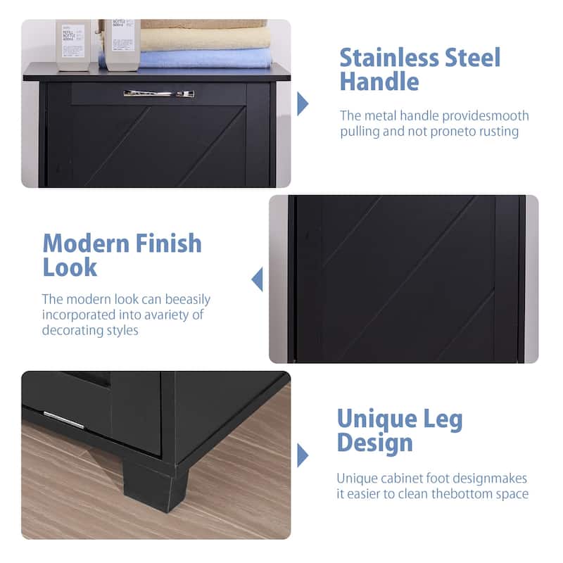 VECELO Tilt Out Kitchen Trash Bin Cabinet with Negative Ion Deodorizing Function Hidden Storage for Kitchen