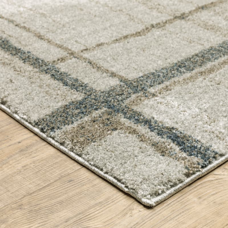 Style Haven Archer Distressed Geometric Grey/ Teal Indoor Area Rug