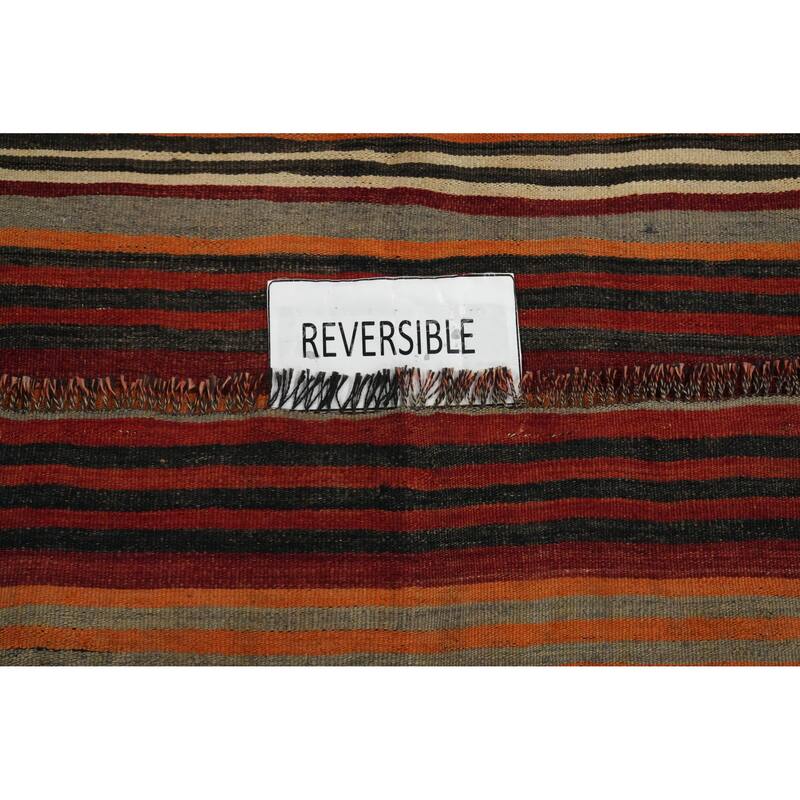 Hand Woven Oriental 100% Wool Carpet Southwestern Geometric Multi-Colored Kilim Area Rug - 9' 1'' X 5' 4''