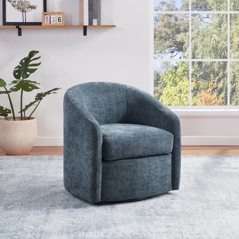 Bella Swivel Chair - Blue Denim