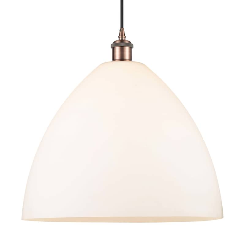 Innovations Lighting 516-1P-19-16 Bristol Pendant Bristol Glass 16" - Antique Copper / Matte White