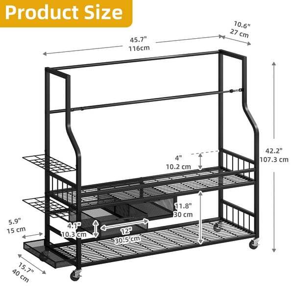 Moasis Portable Sports Rack Garage Organizer Sports Golf Storage Rack ...