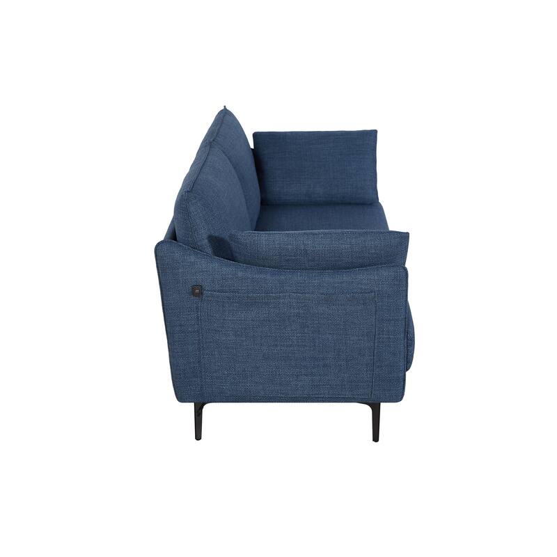 Upholstered Sofa with USB Charge Port & 2 Pillows