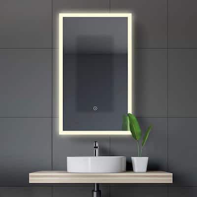 Mirrored Aluminum Bathroom Medicine Cabinet with LED lights