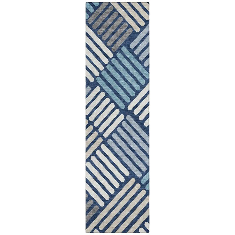 Machine Washable Indoor/ Outdoor Modern Weave Chantille Rug