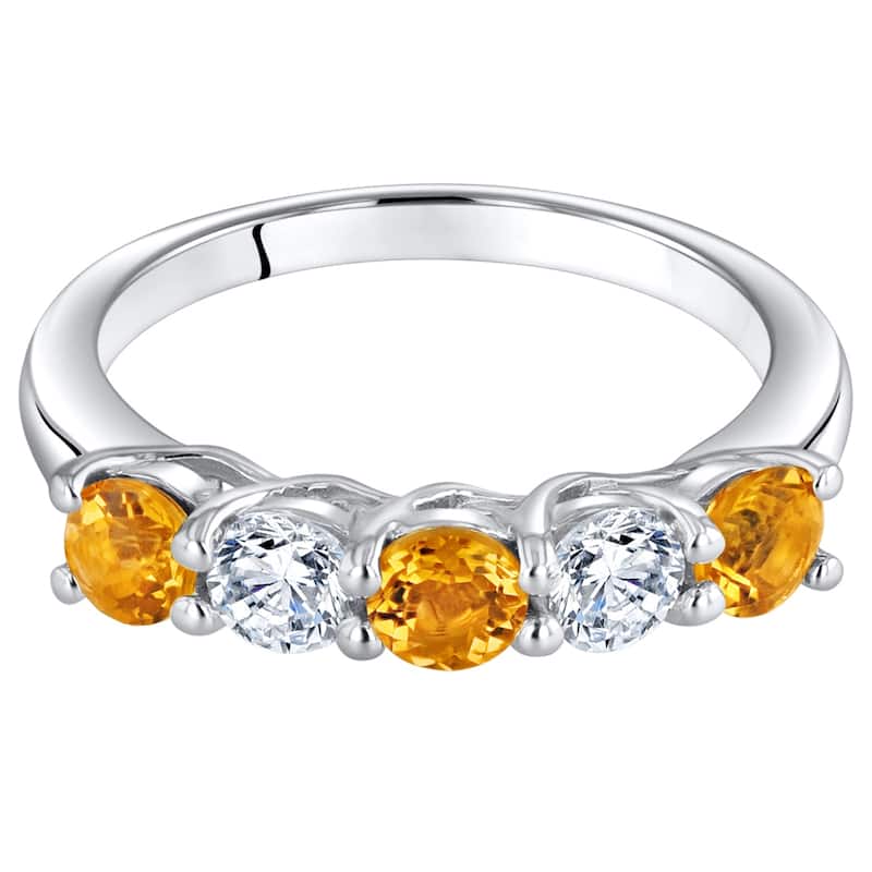 Sterling Silver 0.5 ct Citrine Stackable Ring