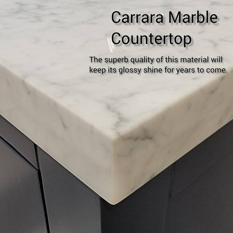 Black Bath Vanity 30" W x 22" D, Cultured Marble Countertop, Soft Close Cabinet, and 28" Frameless Mirror