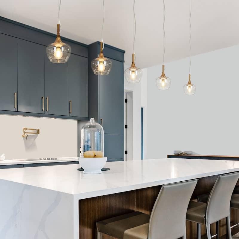 Modern 1-light Mini Gold Pendant Mid-century LED Dimmable Globe Kitchen Island Lighting - D5'' * H8''