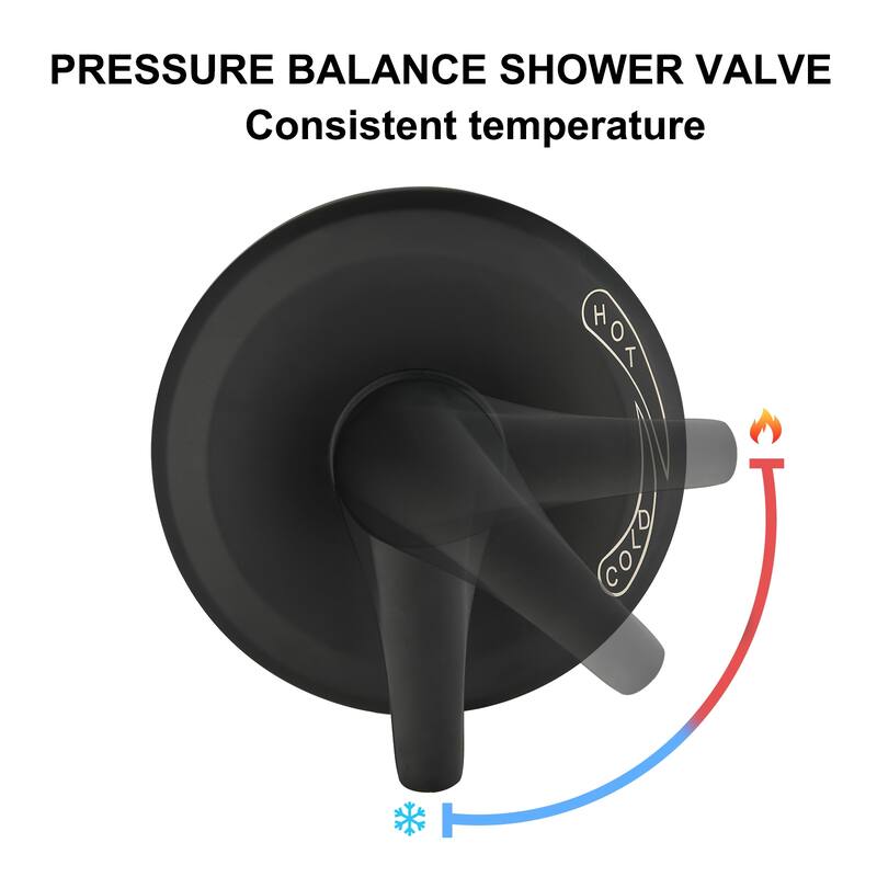 Proox 5 inch High Pressure Dual 2 in 1 Rain Showering Faucet Handheld Combo Set w/ Bathtub Spout