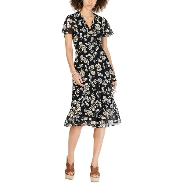 michael kors floral wrap dress